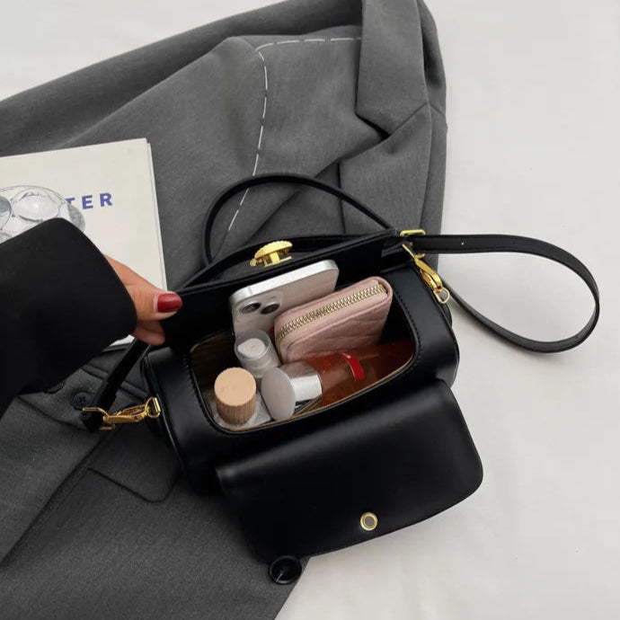Fashion leather shoulder bag with top handle