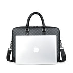 Designer-inspired leather laptop briefcase