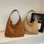 Chic suede slouch shoulder bag