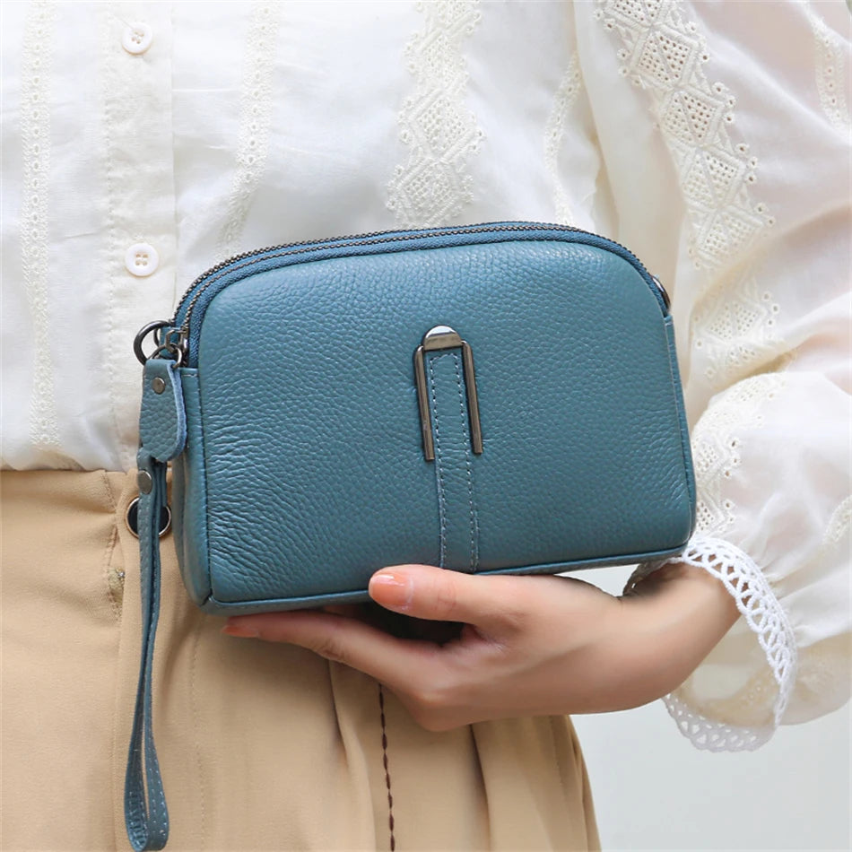 Lightweight leather sling bag