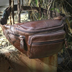 Leather crossbody bum bag