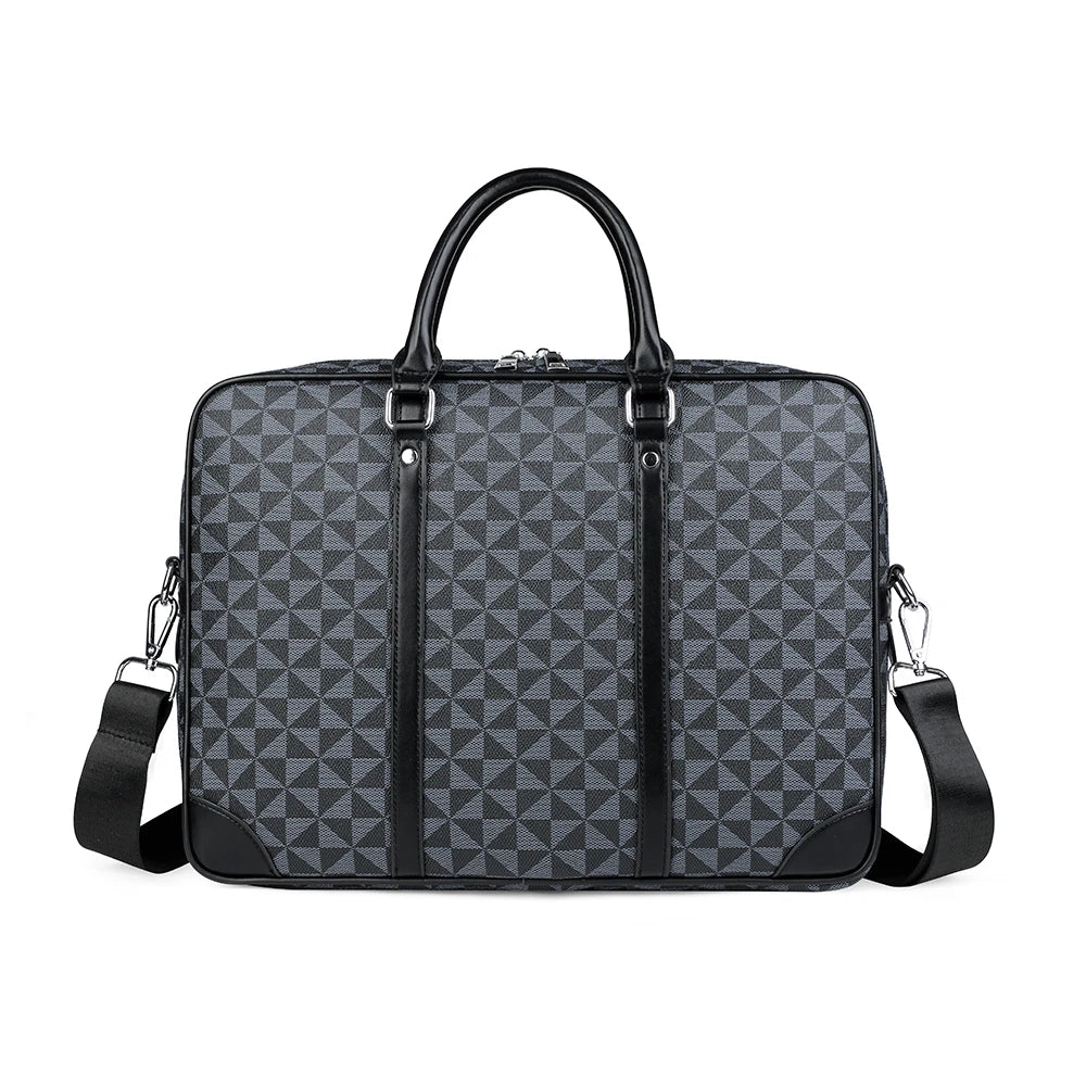 Designer-inspired leather laptop briefcase
