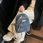 Women's small denim backpack