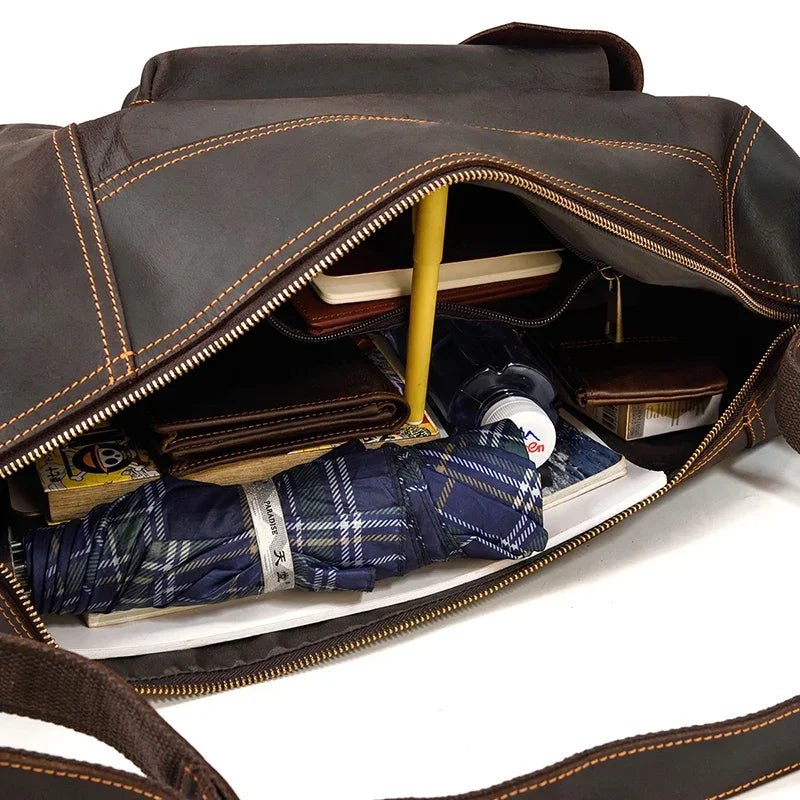Full leather rucksack backpack