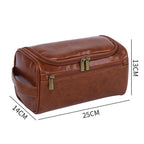 Large leather toiletry pouch