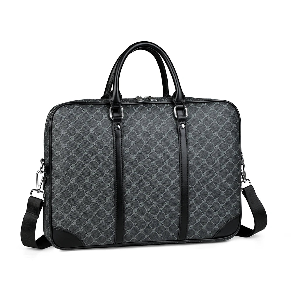 Designer-inspired leather laptop briefcase