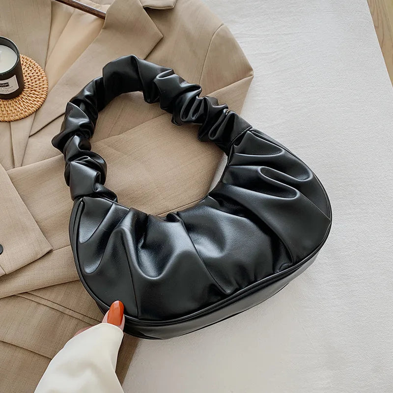 Quilted leather hobo bag