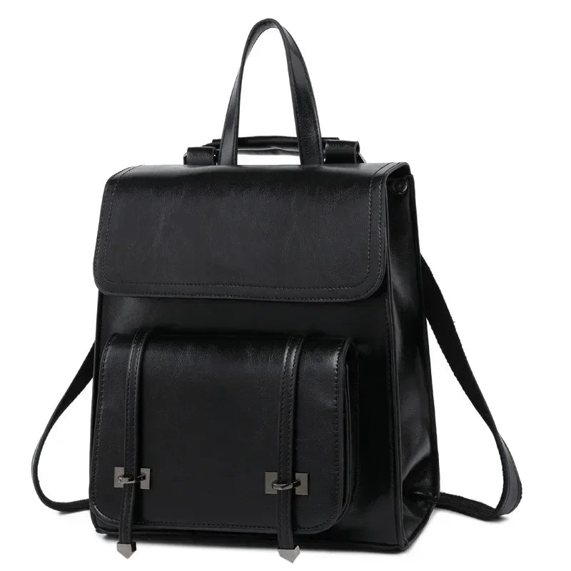 Leather satchel backpack