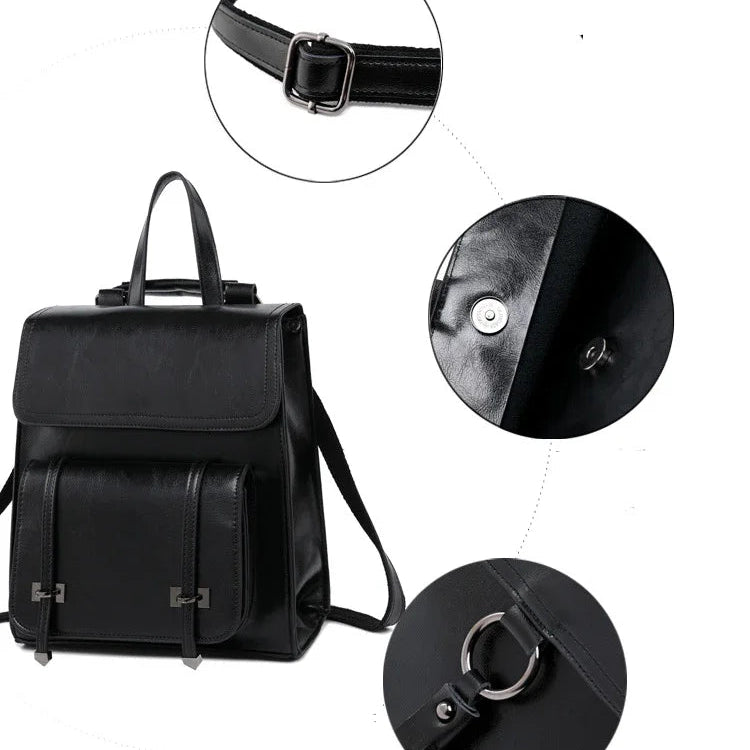 Leather satchel backpack