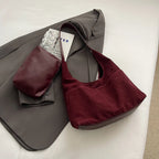 Retro suede slouch bag