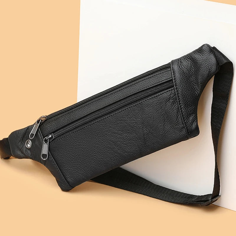 Soft-touch leather bum bag