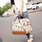 Elegant women's leather duffle bag