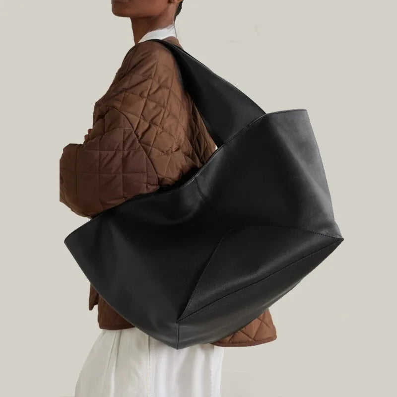 Large suede shopper handbag