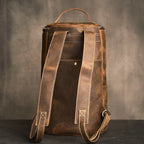 Leather rucksack for men