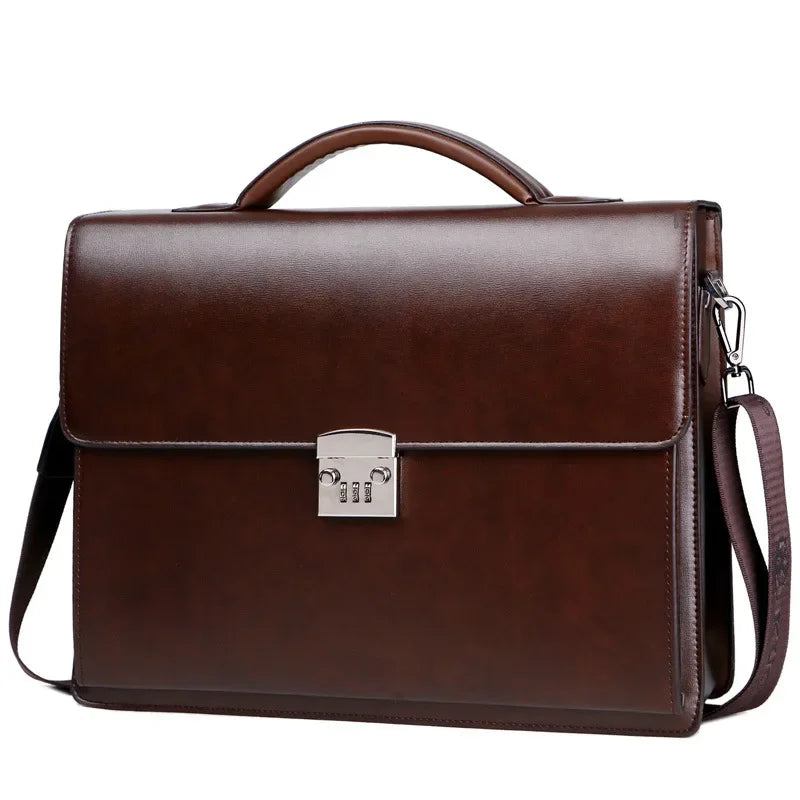 Men's leather briefcase bag