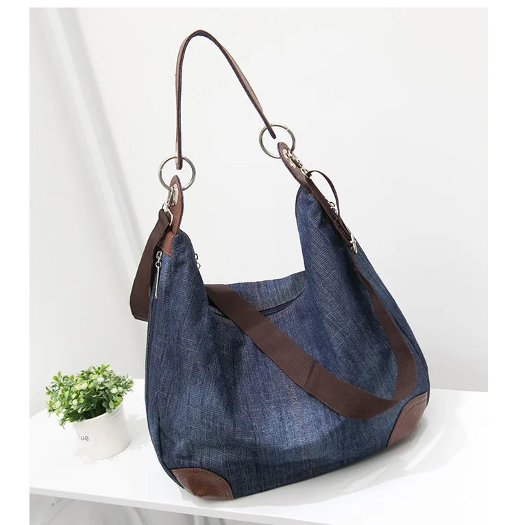 Casual denim slouch bag
