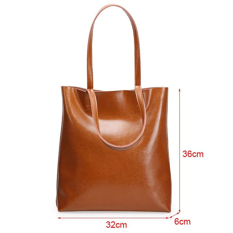 Vintage leather tote bag