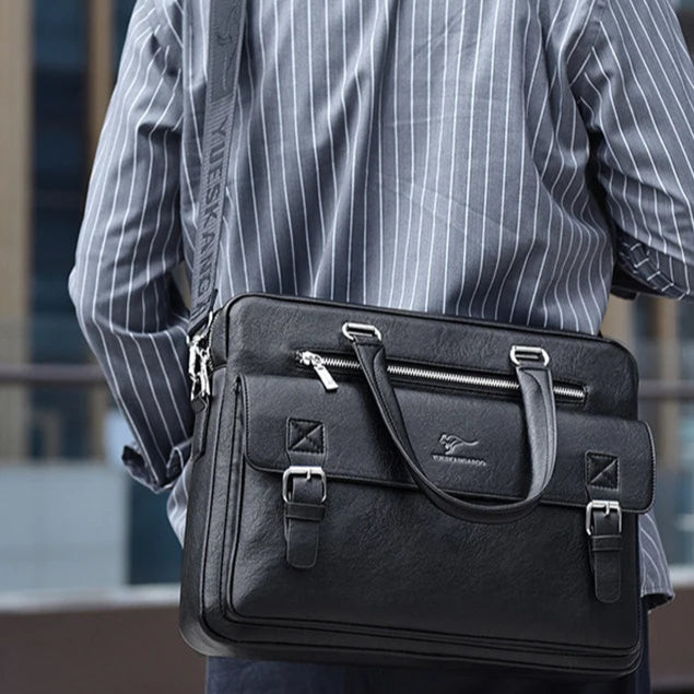 Classic leather briefcase for men