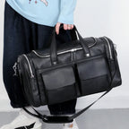 Urban leather holdall with top handles