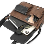 Crossbody leather satchel