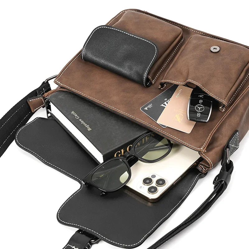 Crossbody leather satchel
