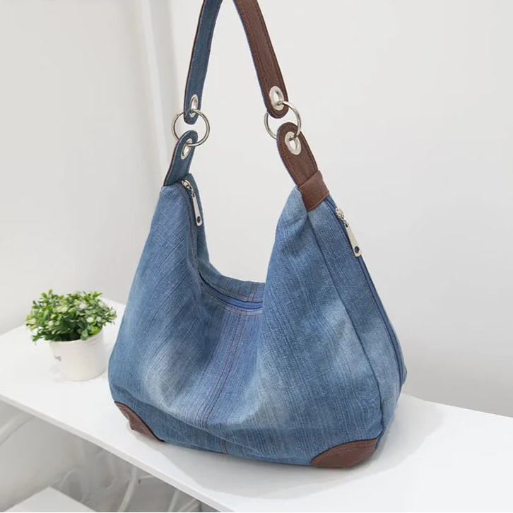 Casual denim slouch bag