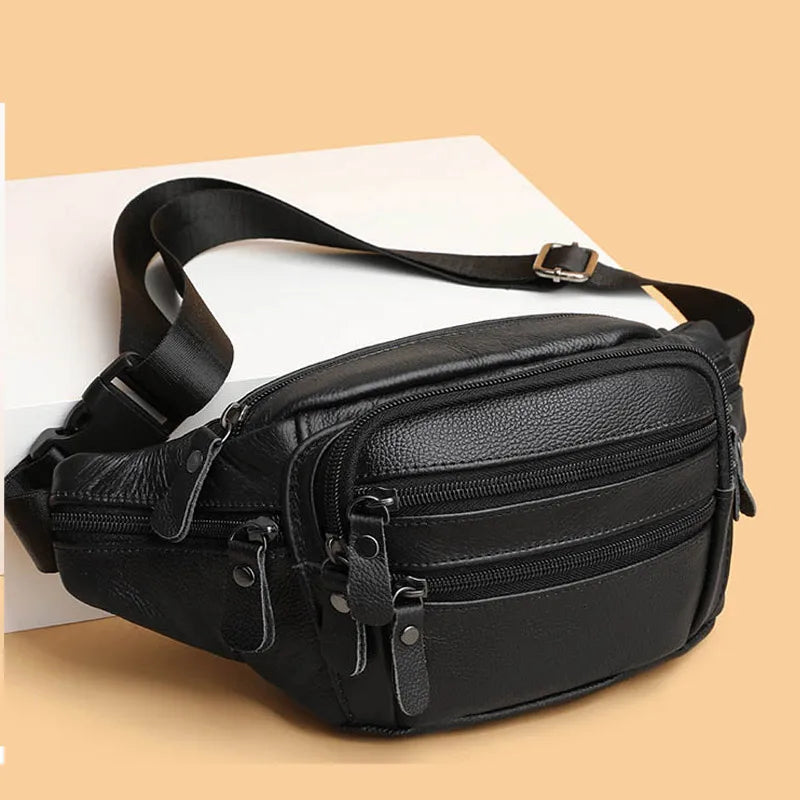 Smooth leather belt pouch