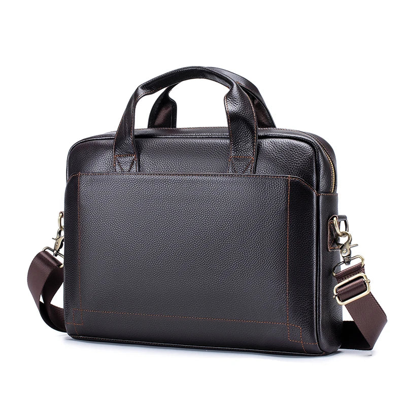 Professional leather laptop bag with handle