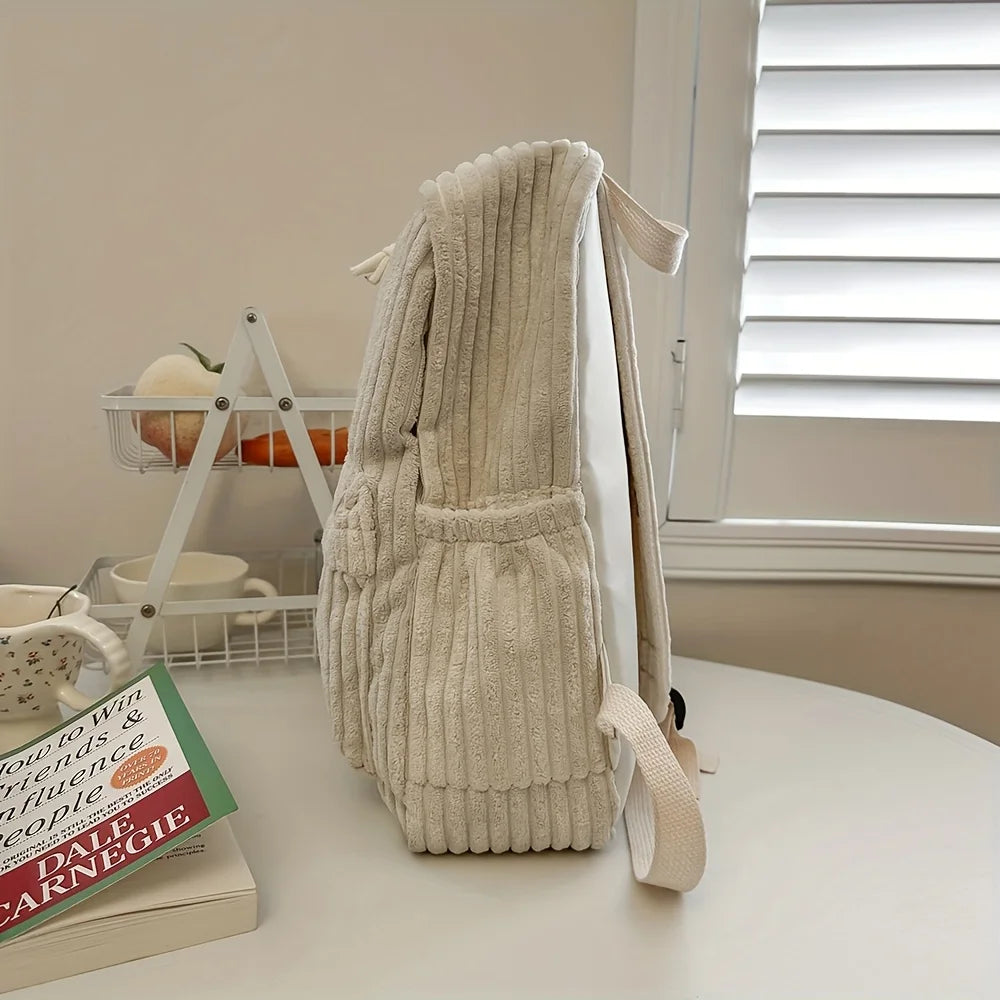 Versatile corduroy backpack