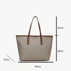Large capacity leather shoulder tote bag
