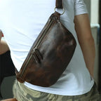Compact leather fanny pack