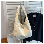 Women’s casual corduroy shoulder tote bag