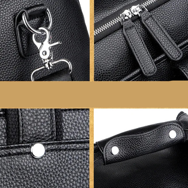 Urban leather holdall with top handles