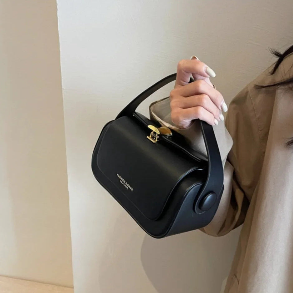 Fashion leather shoulder bag with top handle
