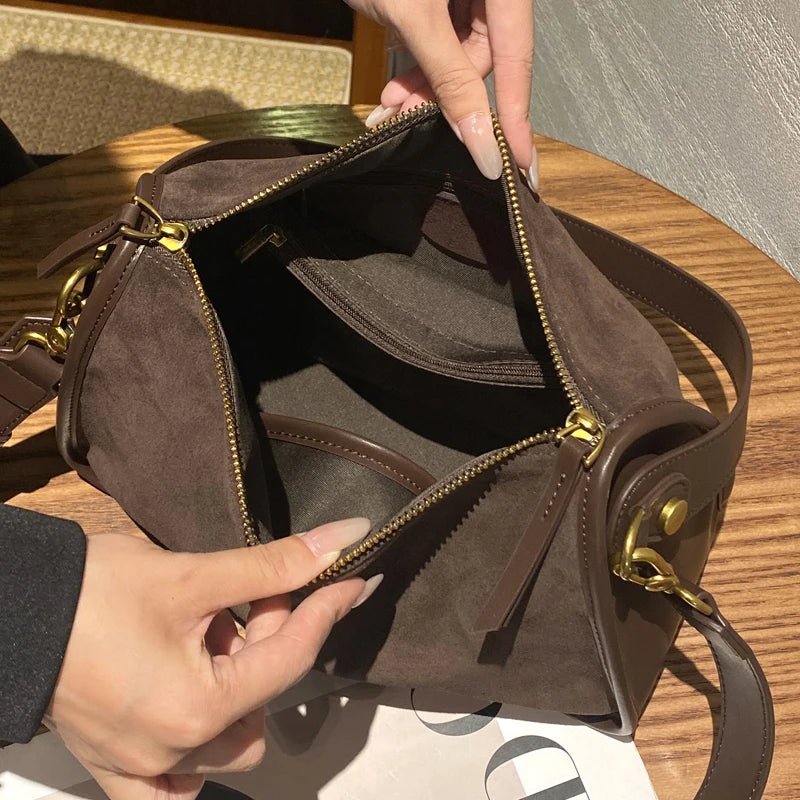 Everyday suede shoulder bag
