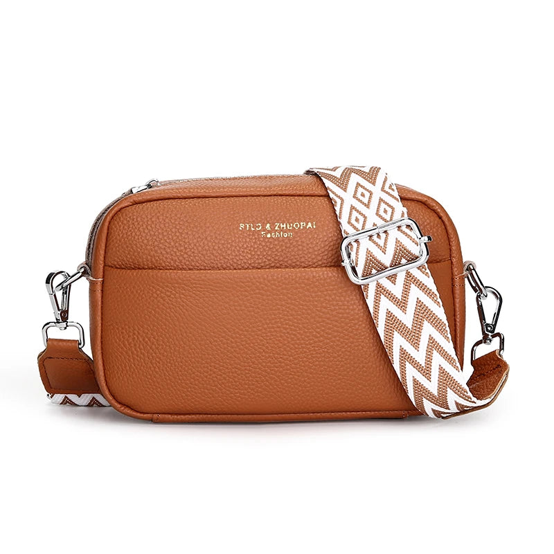 Soft minimalist leather crossbody bag
