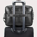 Leather laptop shoulder bag