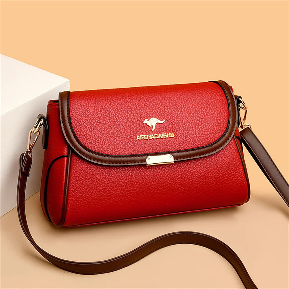 Versatile leather crossbody bag