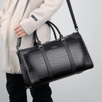 Unisex leather duffle bag