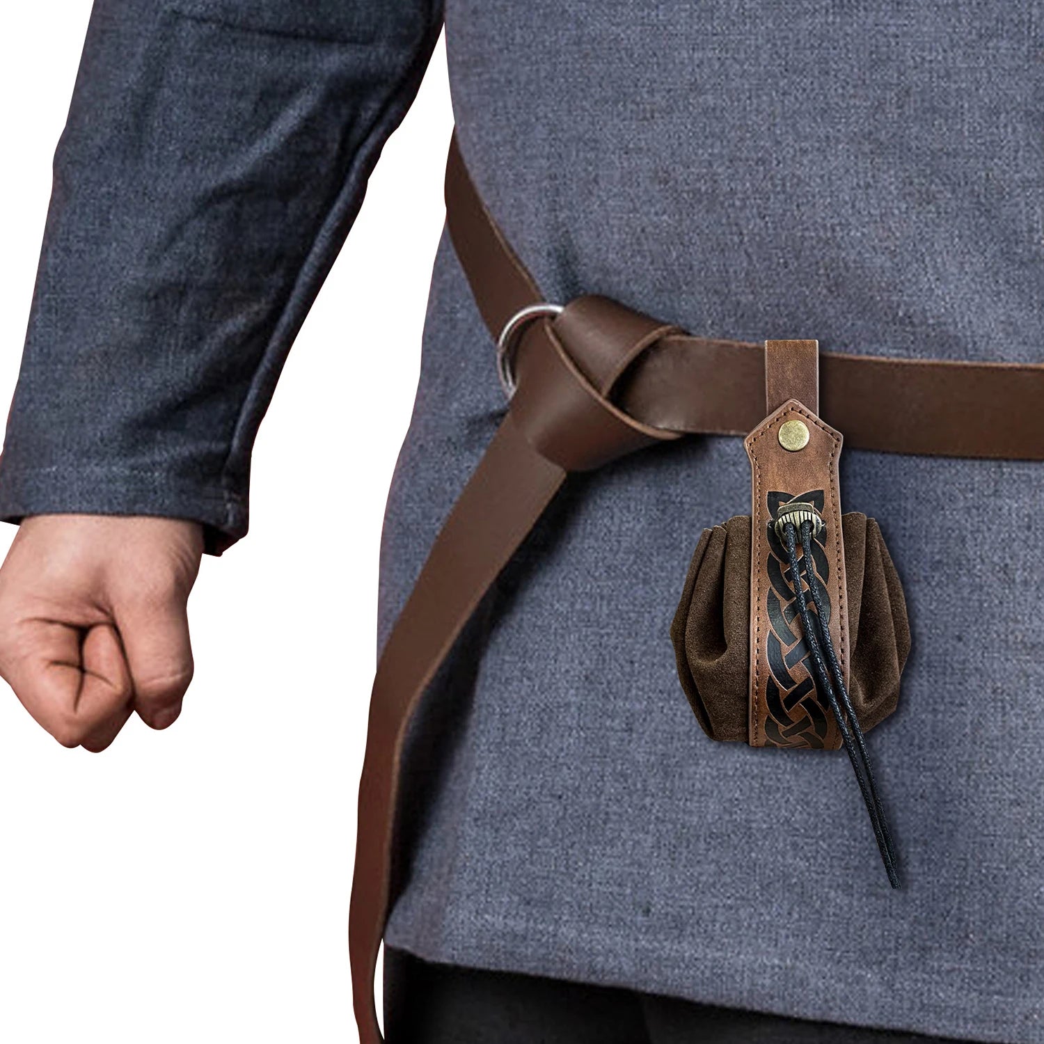 Medieval leather coin pouch