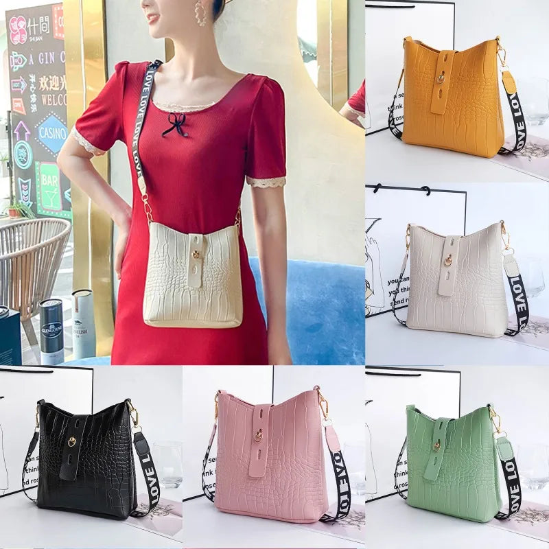 Classic leather shoulder bag for women