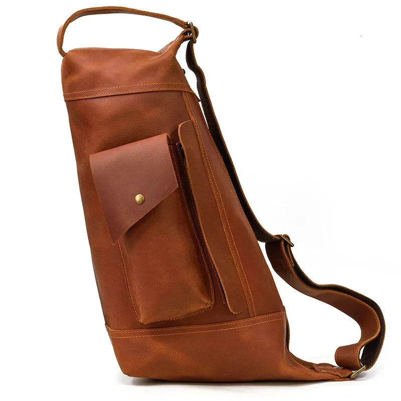 Full leather rucksack backpack