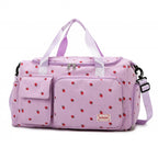 Corduroy travel toiletry bag with shoulder strap