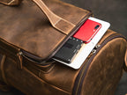 Leather rucksack for men