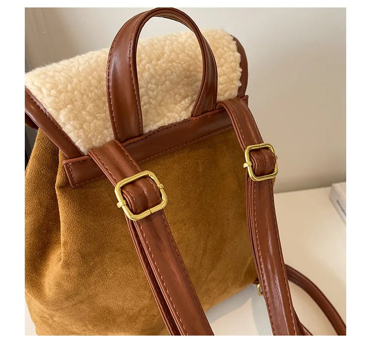 Classic suede backpack for women
