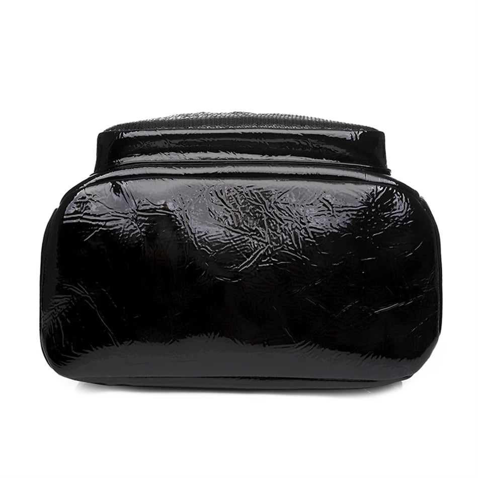 Women’s black leather backpack