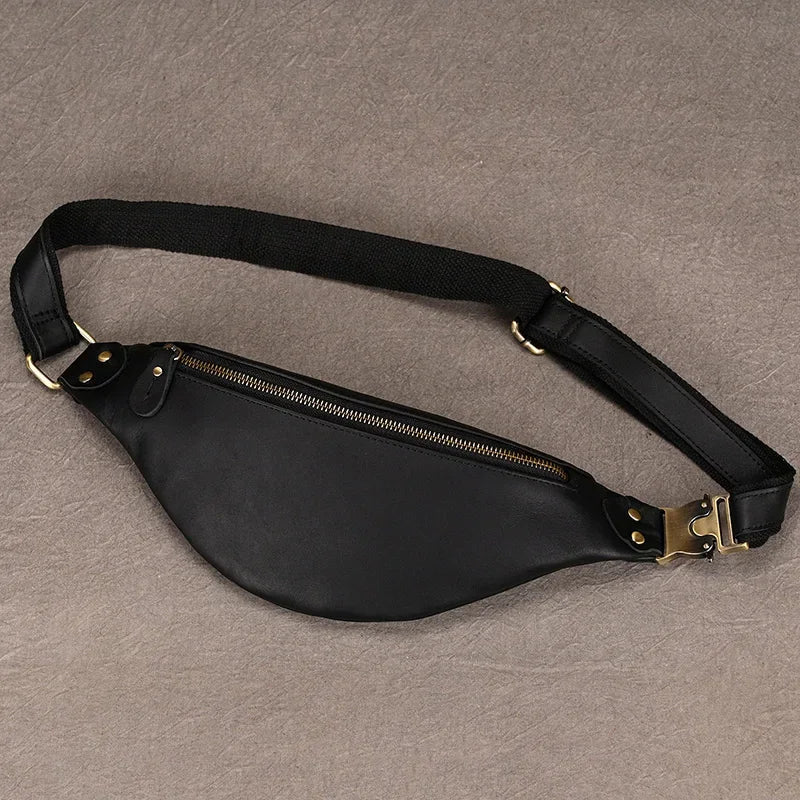 Retro leather belt bag