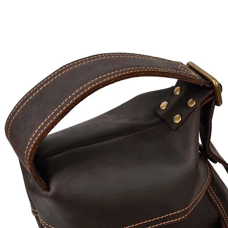 Full leather rucksack backpack