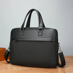 Zippered leather laptop bag
