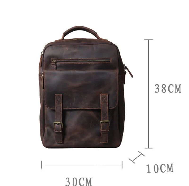 Leather hiking rucksack